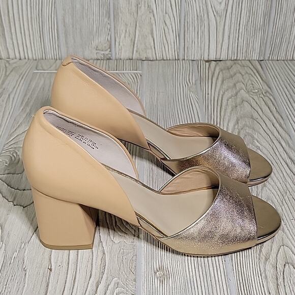 Seychelles Shabby Chic Rose Gold Peep Toe Sandals Heels Womens Size 6.5 NEW - Picture 2 of 13